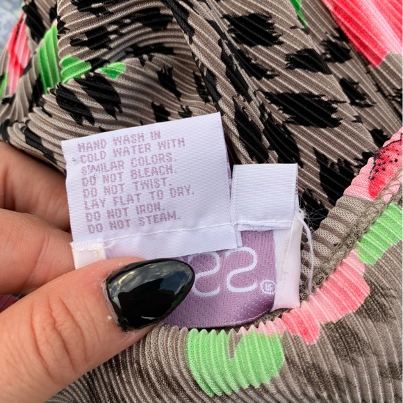 Vintage TESS Ribbed Leopard Dalmatian Vibrant Bright Floral Pattern Cardigan - Picture 15 of 15